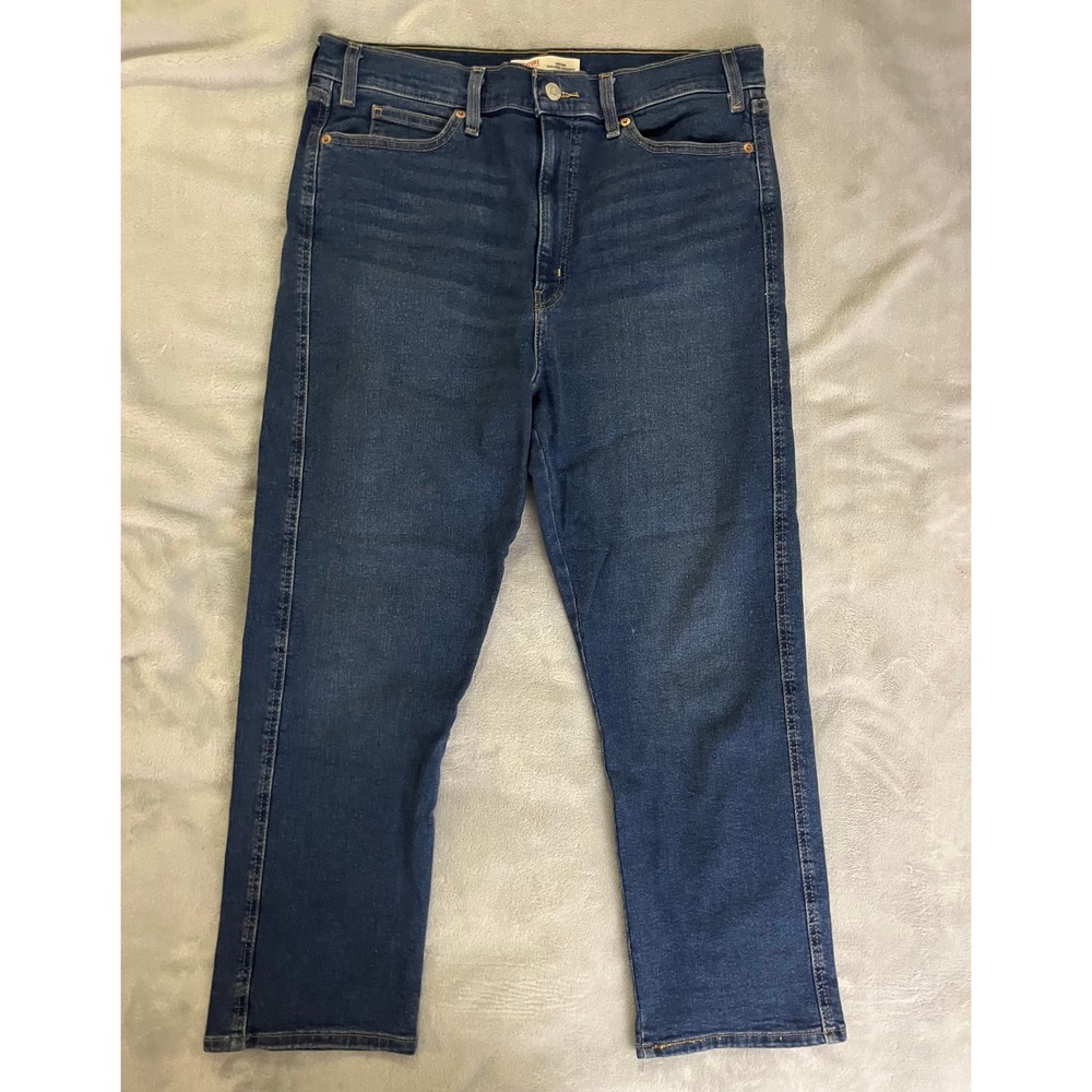 Signature Levi Strauss Heritage High Rise Size 16 W33 Straight Jeans Dark Wash